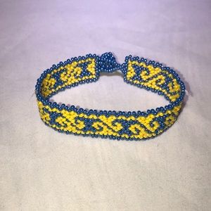 Tribal Designs Blue & Yellow Wave Bracelet
